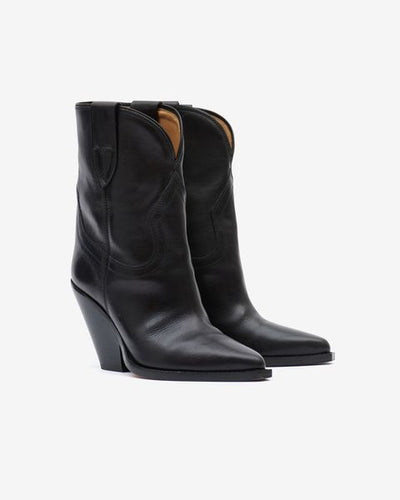 Botas tejanas bajas de cuero suave con tacón leyane - Negro - Woman - 3