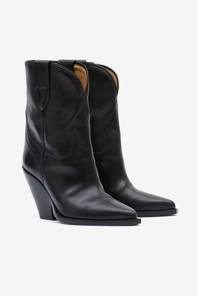 Stivali leyane da cowboy con tacco in pelle - Nero - Woman - 3
