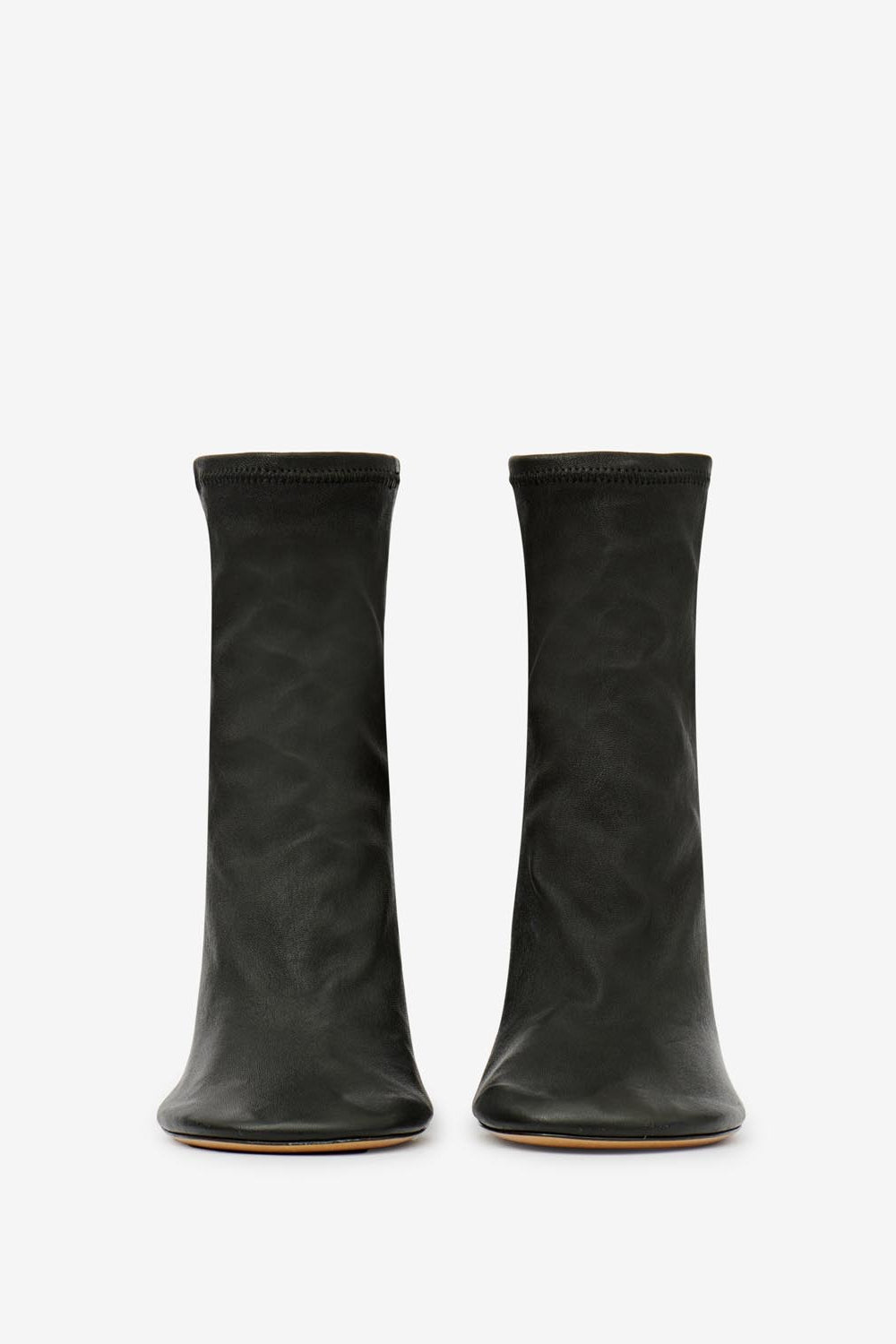 Botines de piel suave con tacón alto - Negro - Woman - 6