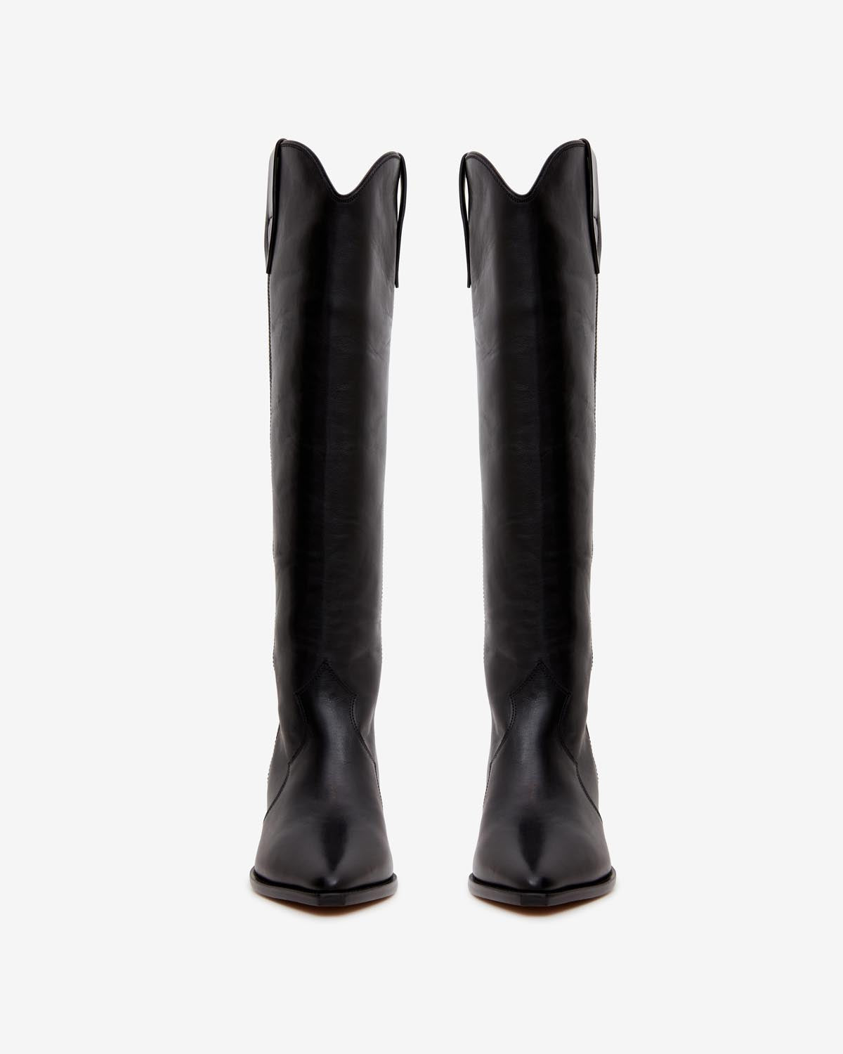 Botas tejanas de piel de becerro denvee - Negro - Woman - 4