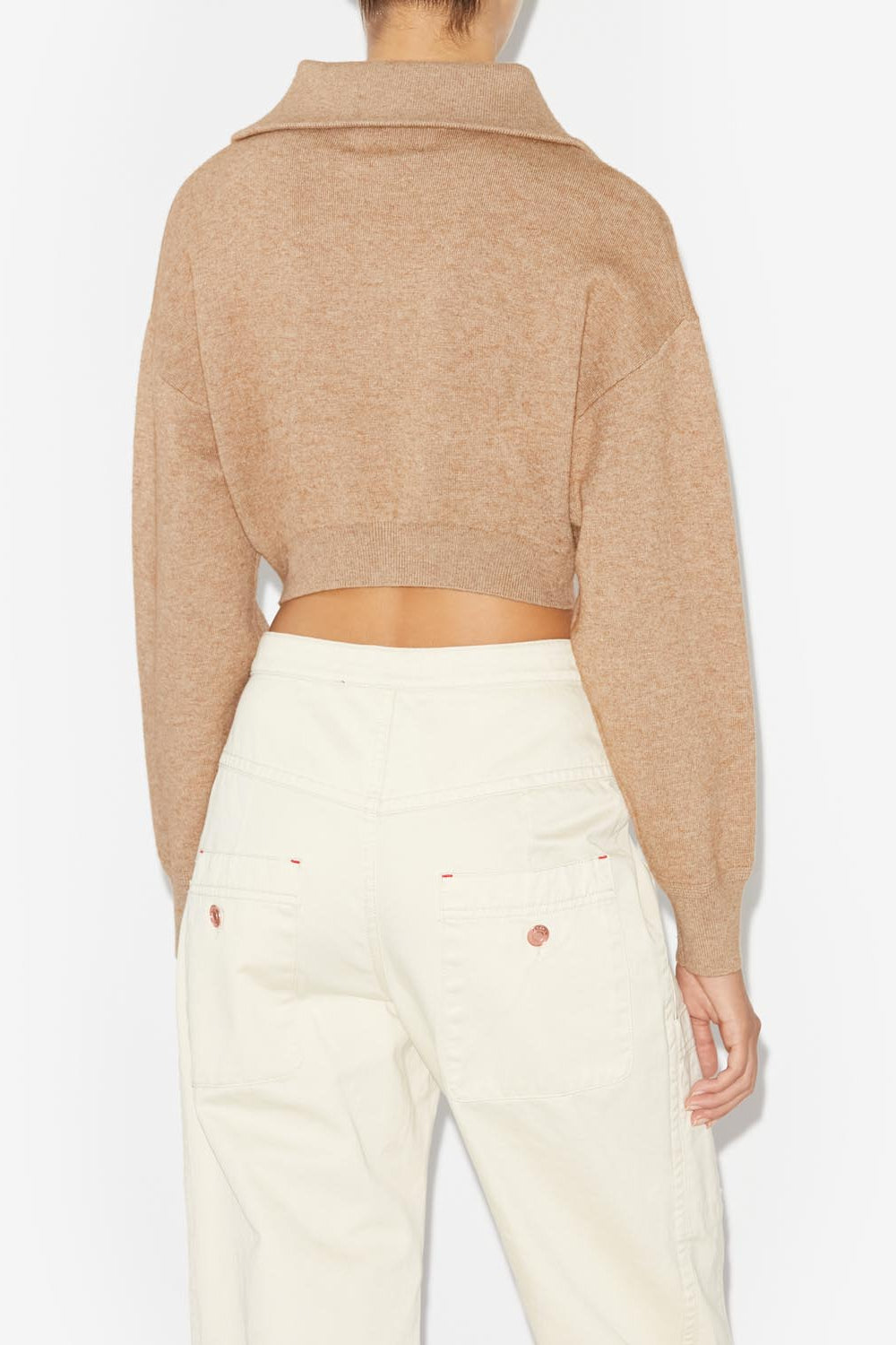 Cardigan oxane a maglia con ricamo - Camel - Woman - 9