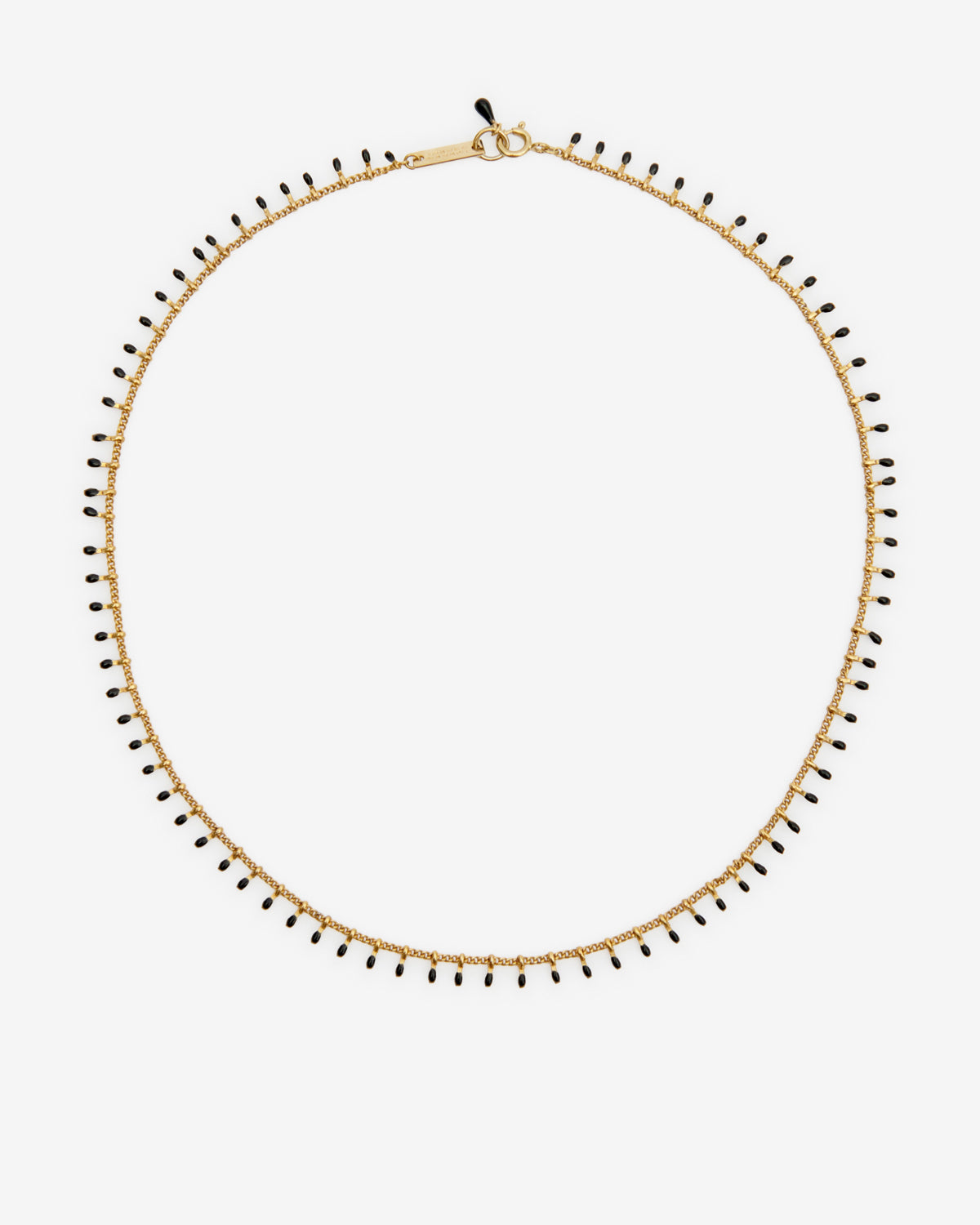 Casablanca gold-finish brass chain necklace - Black - Woman - 1