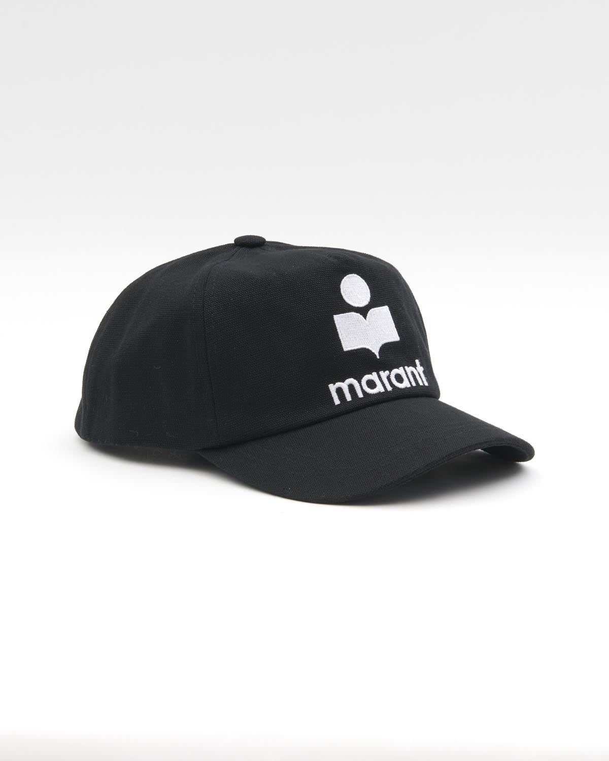 Berretto tyron in tela con logo ricamato - Black and ecru - Woman - 1