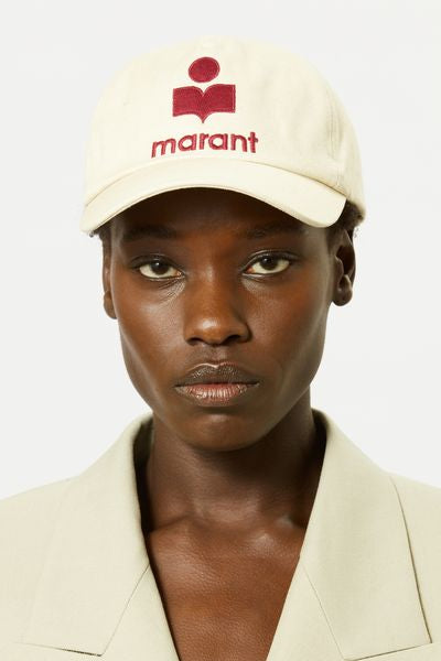 Tyron cotton cap - Ecru and red - Woman - 2