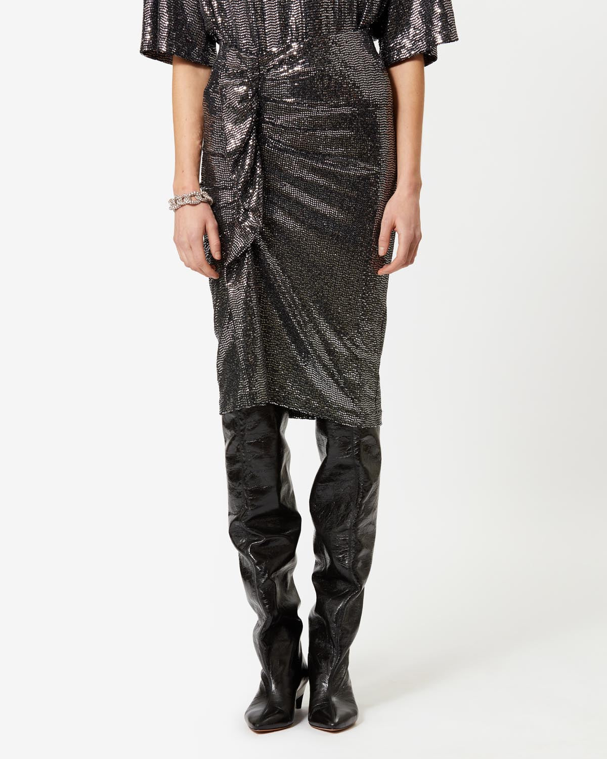 Jupe crayon à strass dolene - Argent - Woman - 2