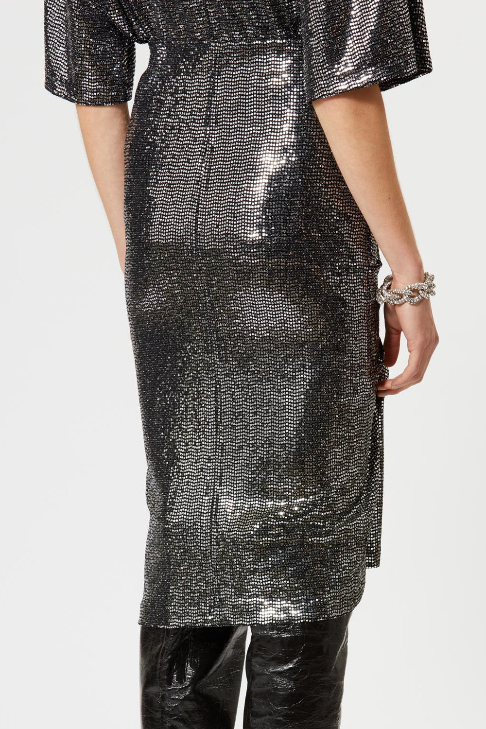 Rhinestone pencil skirt dolene - Silver - Woman - 5
