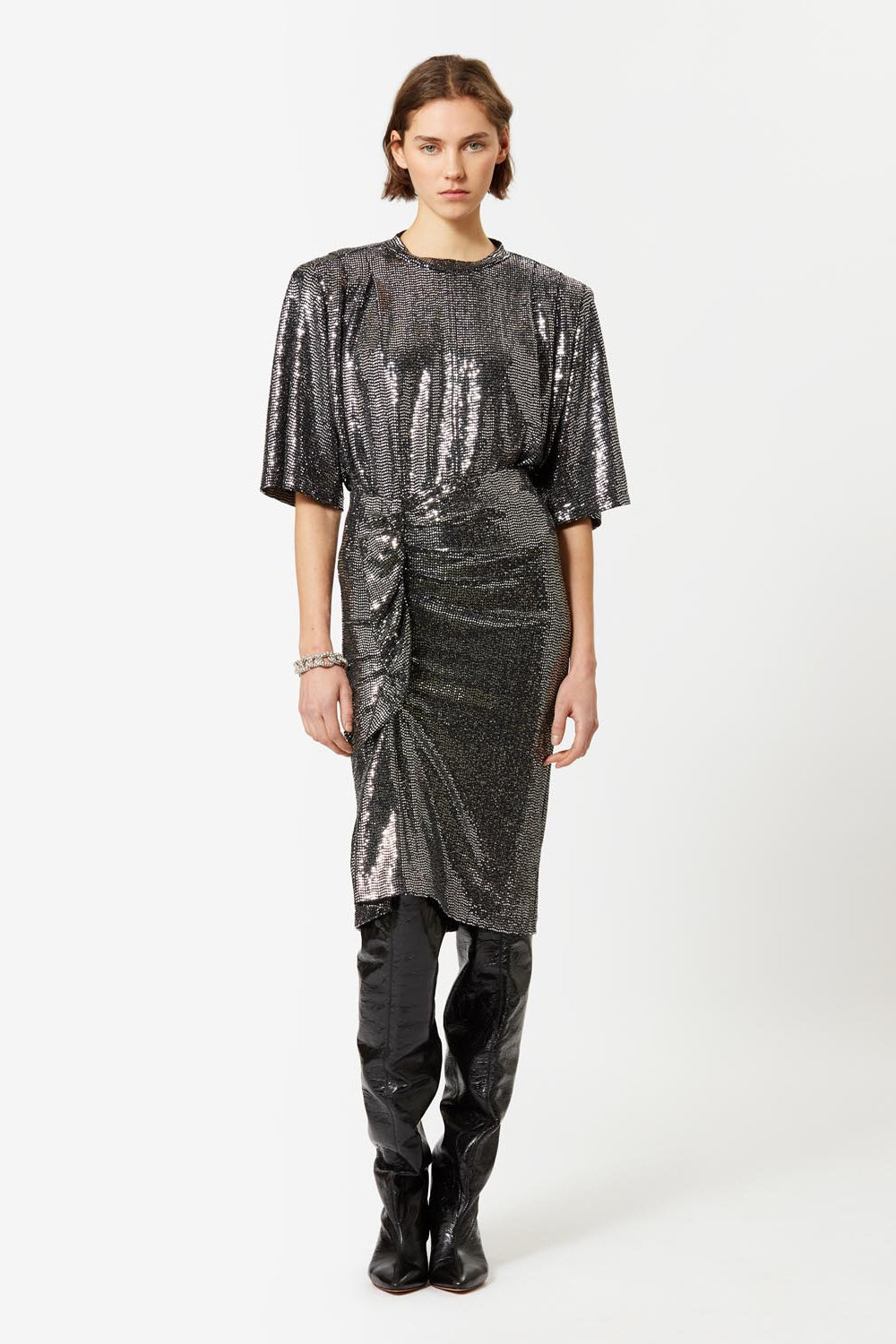 Rhinestone pencil skirt dolene - Silver - Woman - 2