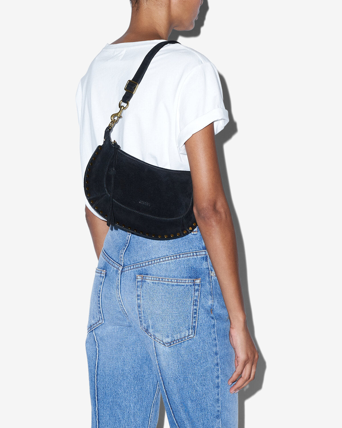 Oskan moon leather shoulder bag - Black - Woman - 4