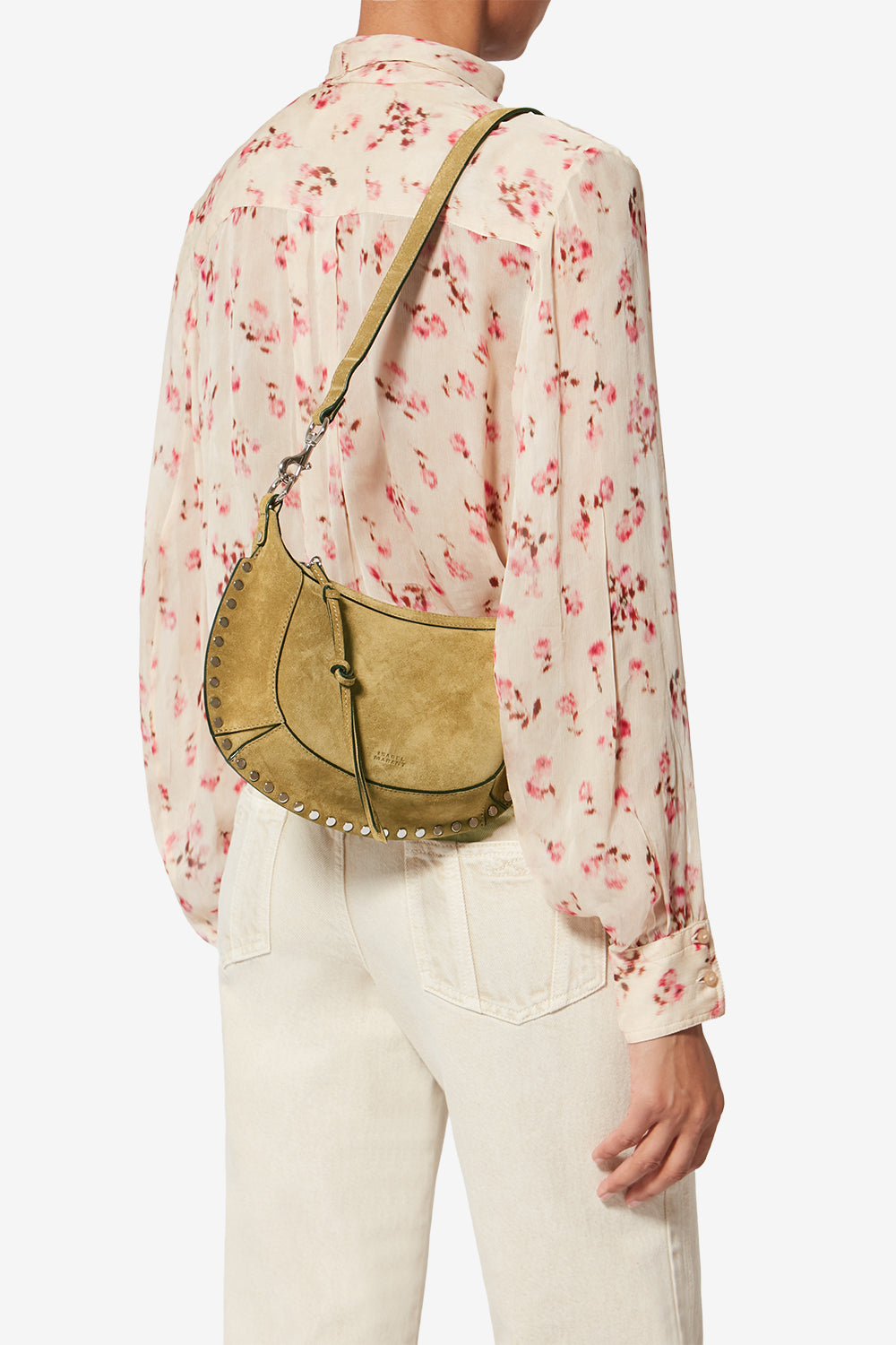 Baguette-handtasche oskan moon aus kalbsvelours - Taupe - Woman - 3