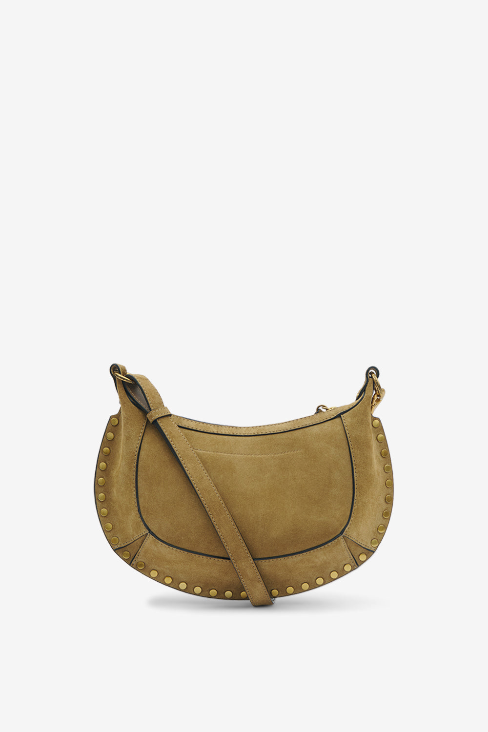 Sac porté épaule oskan moon en cuir de veau velours - Taupe-gold - Woman - 2