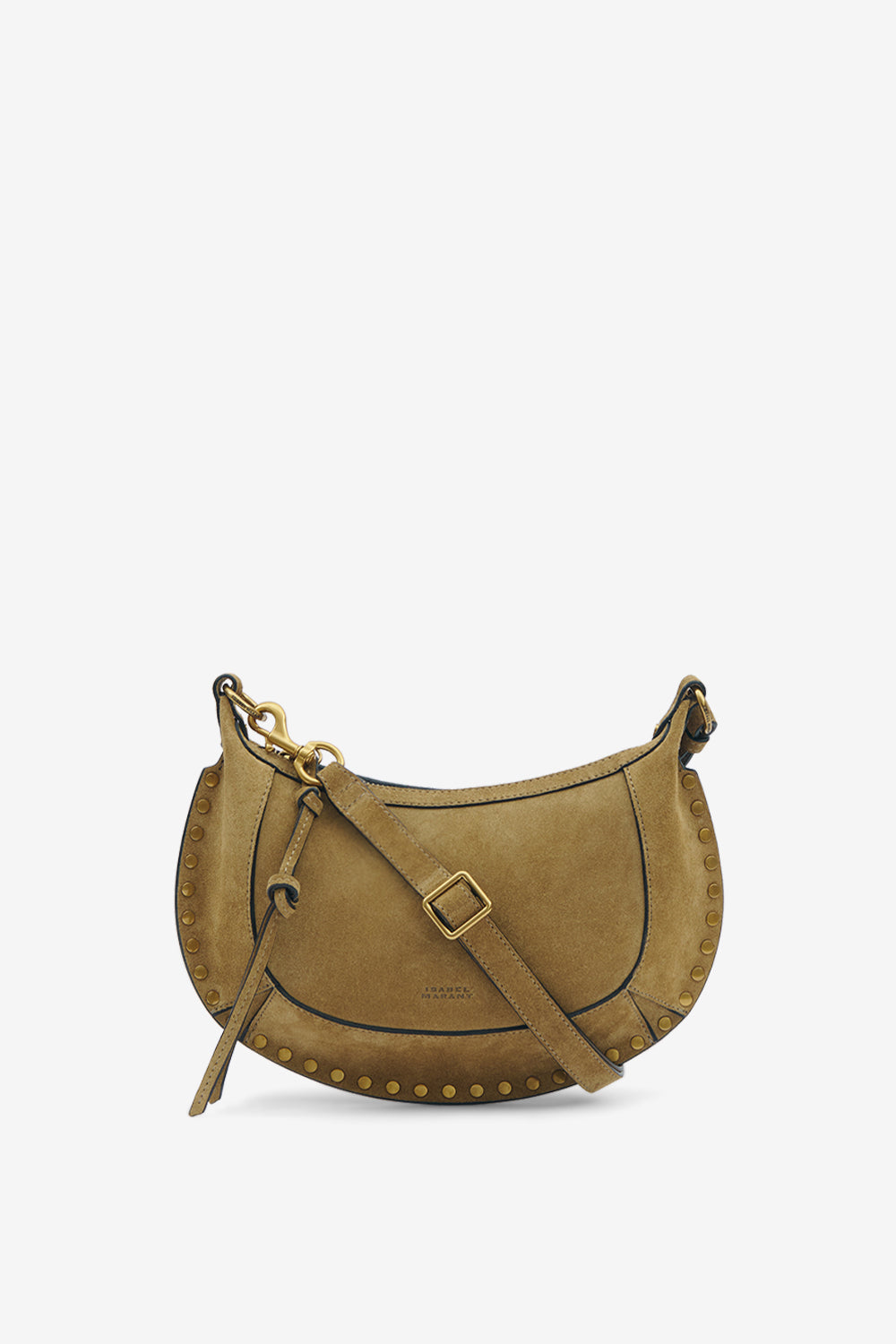 Sac porté épaule oskan moon en cuir de veau velours - Taupe-gold - Woman - 1