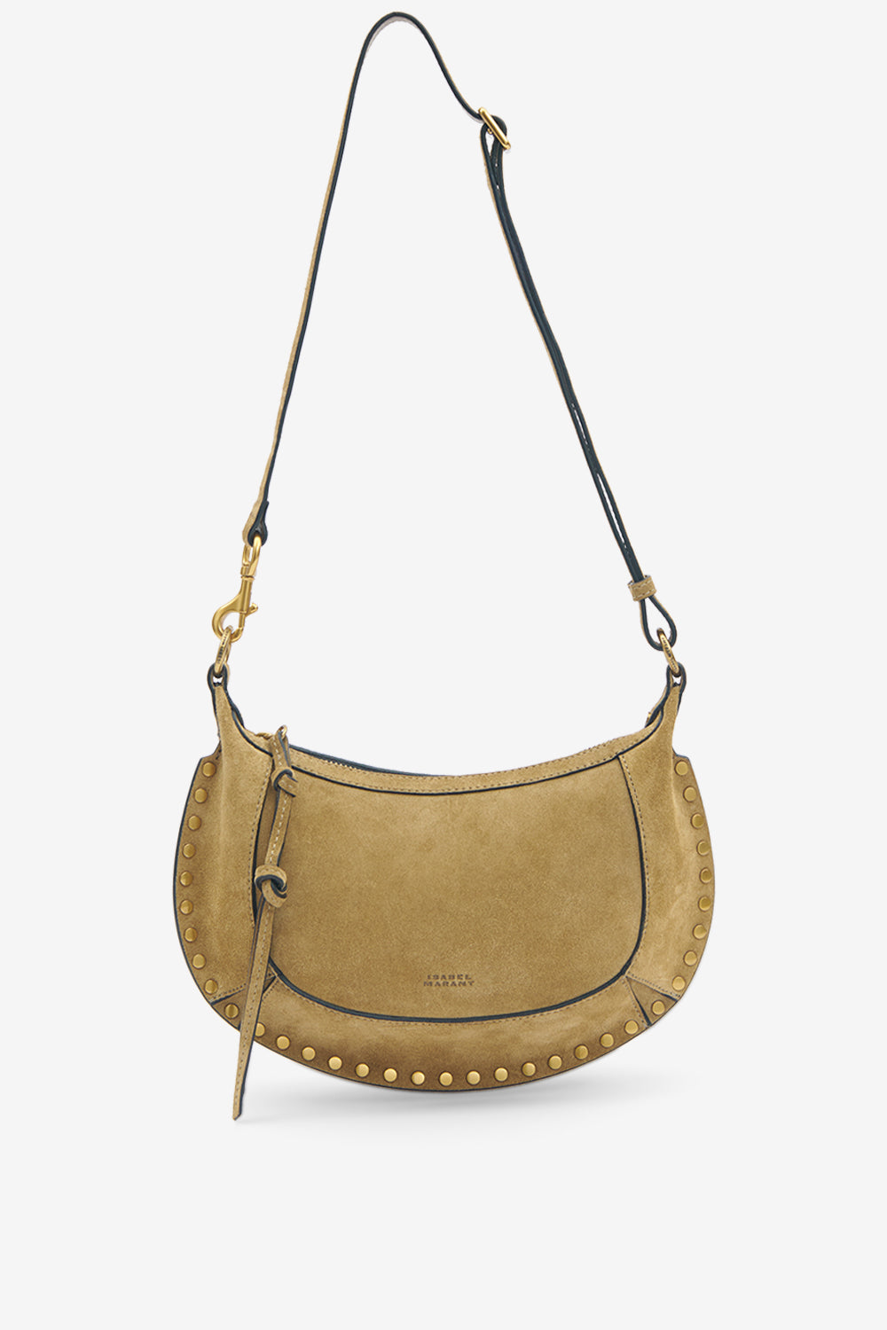 Sac porté épaule oskan moon en cuir de veau velours - Taupe-gold - Woman - 5