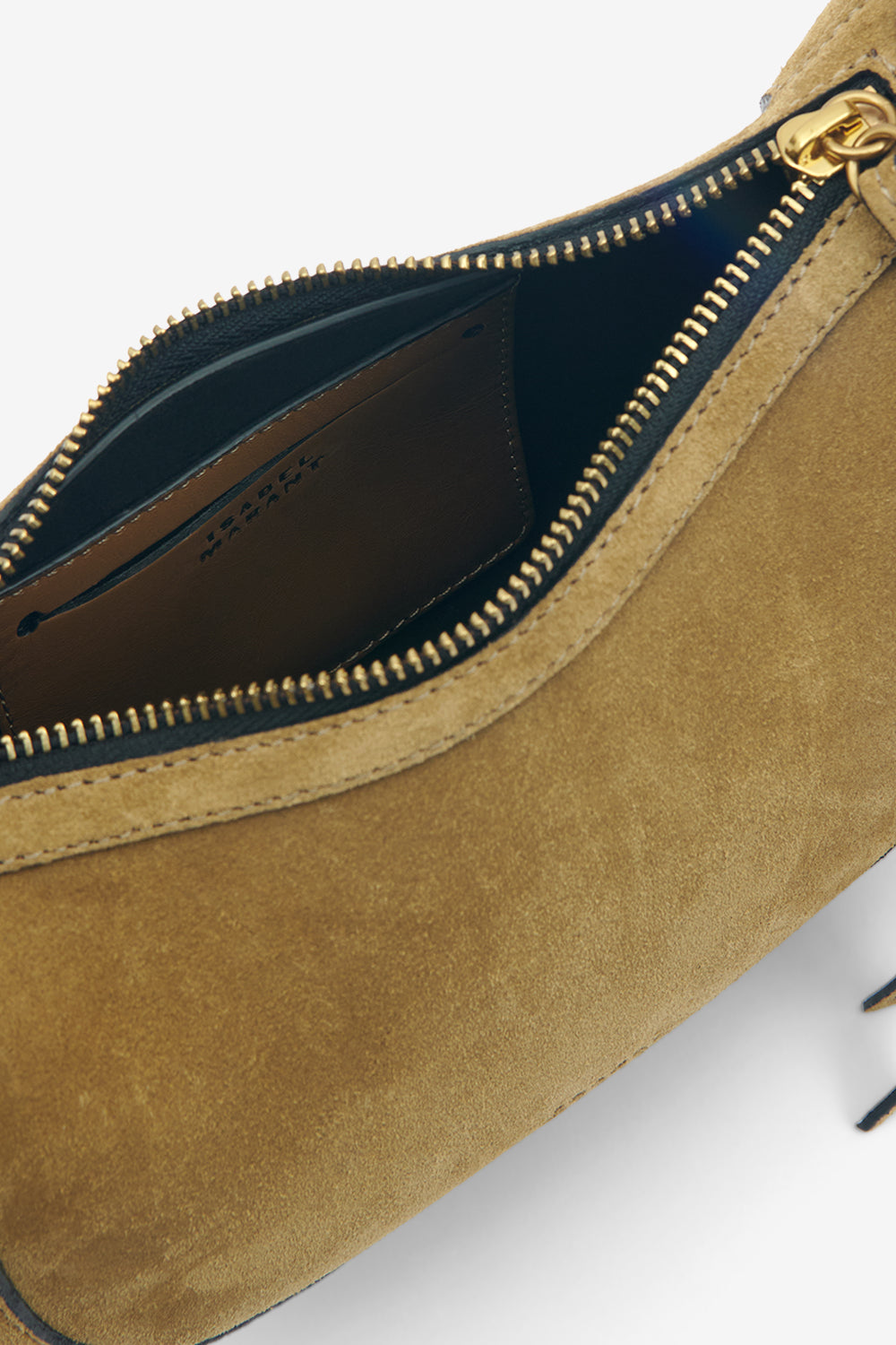 Sac porté épaule oskan moon en cuir de veau velours - Taupe-gold - Woman - 3