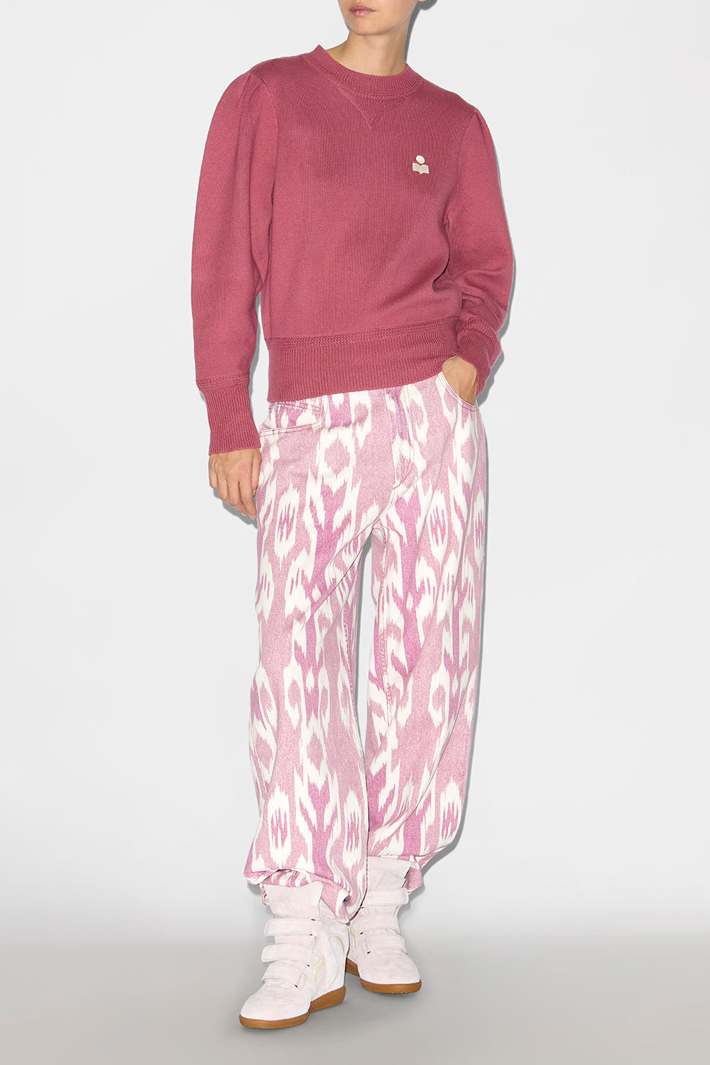 Maglione kelaya in maglia mista e pregiata - Antique pink - Woman - 2
