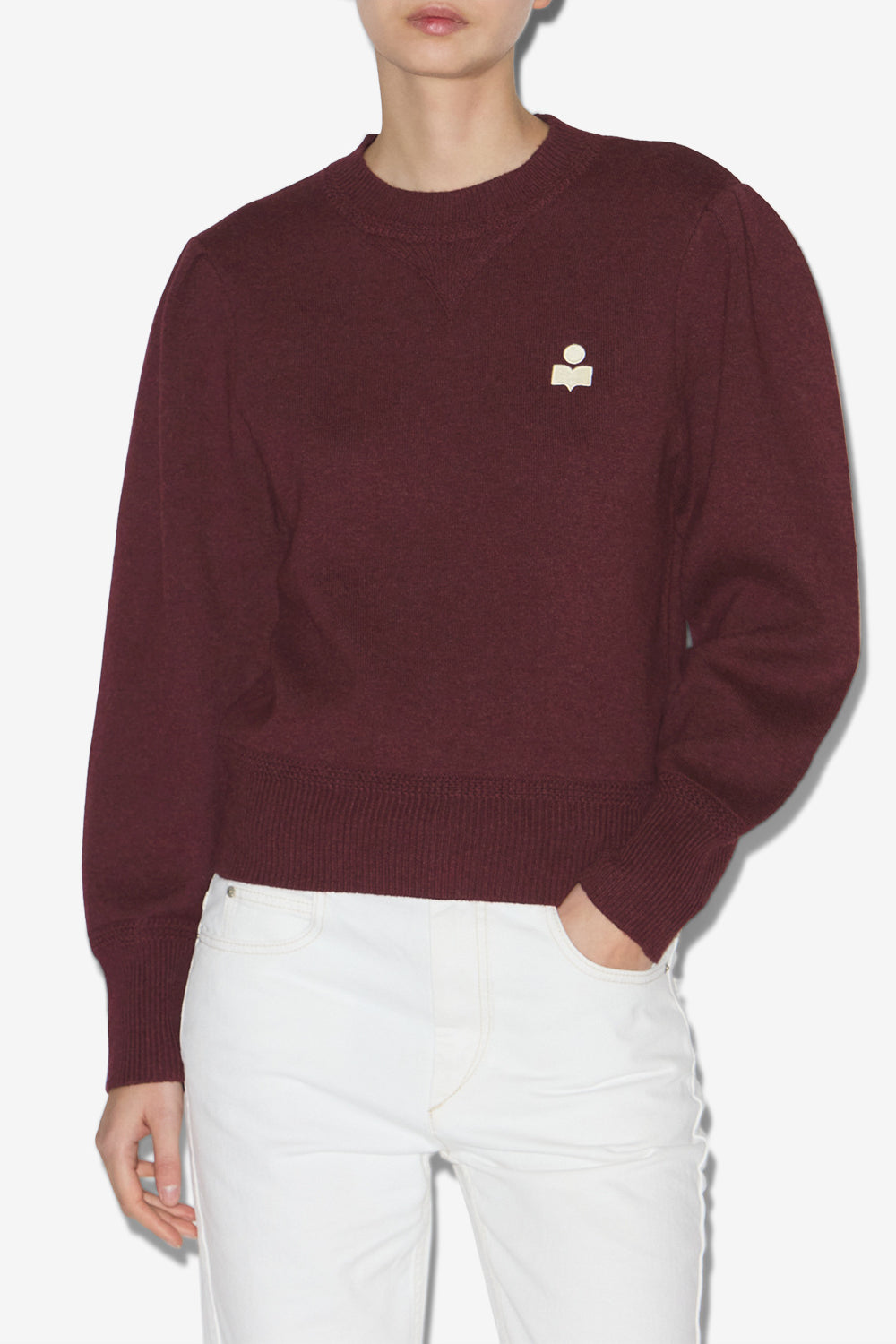 Maglione kelaya in maglia mista fine - Bordeaux - Woman - 4
