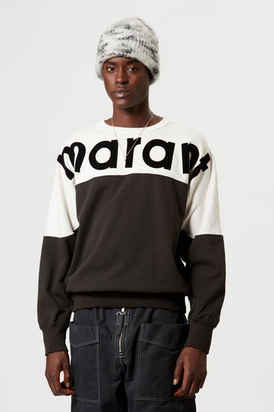 Howley "marant" バイカラー スウェットシャツ - ウォッシュドブラック - Man - 8