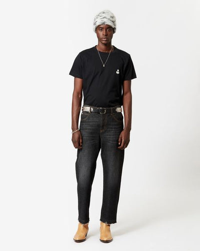 Zafferh t-shirt in cotone - Black and ecru - Man - 1