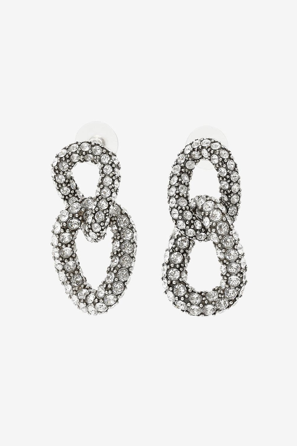펑키링(funky ring) 라인스톤 이어링 - 은 - Woman - 1