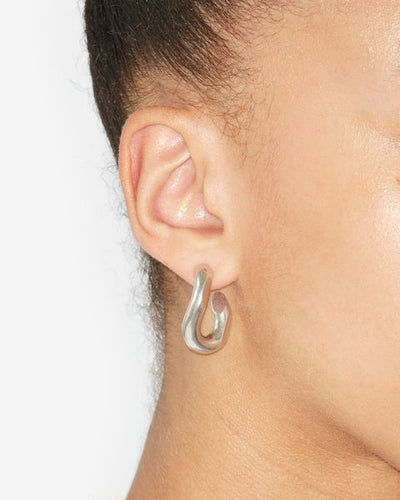 Boucles d'oreilles créoles "effet" maillon links - Argent - Woman - 3