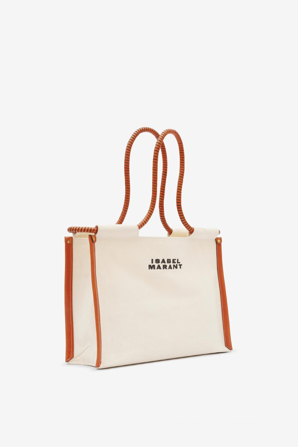 Toledo canvas tote bag - Ecru-cognac - Woman - 5