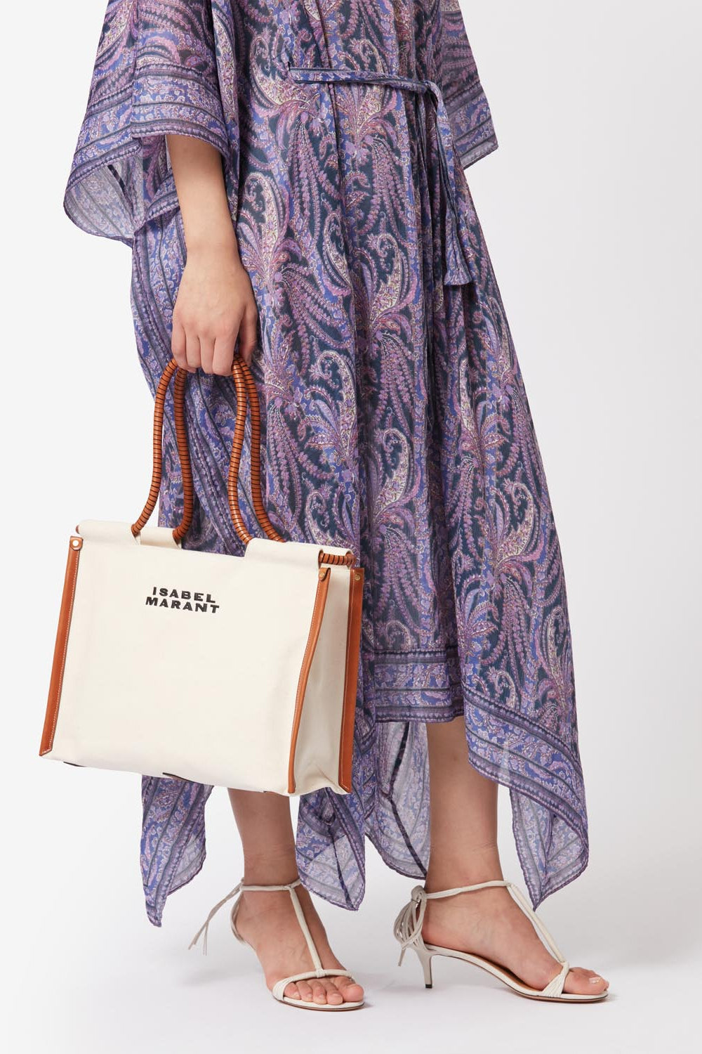 Toledo canvas tote bag - Ecru-cognac - Woman - 2