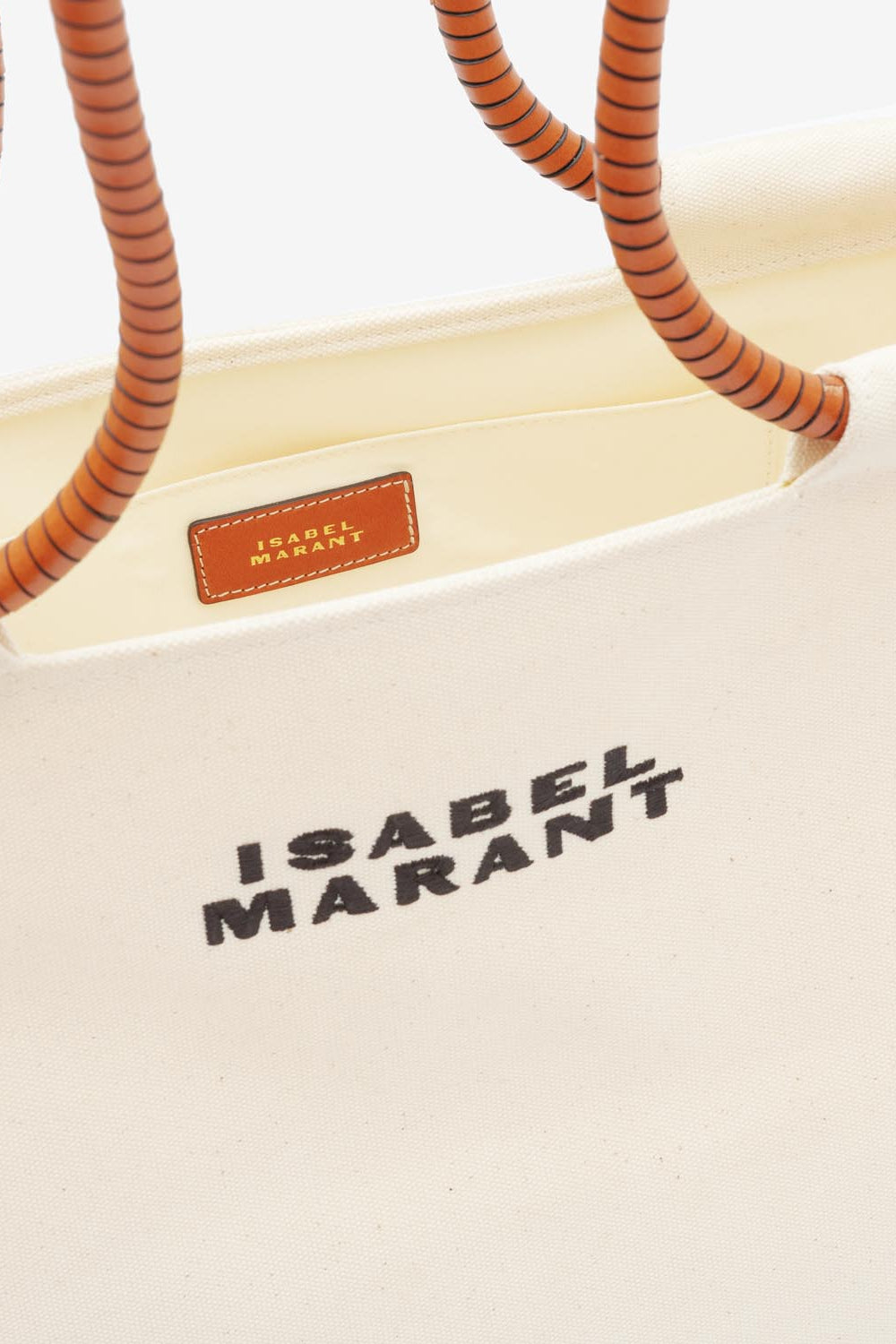 Toledo canvas tote bag - Ecru-cognac - Woman - 4