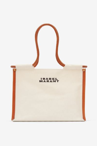 Toledo canvas tote bag - Ecru-cognac - Woman - 6