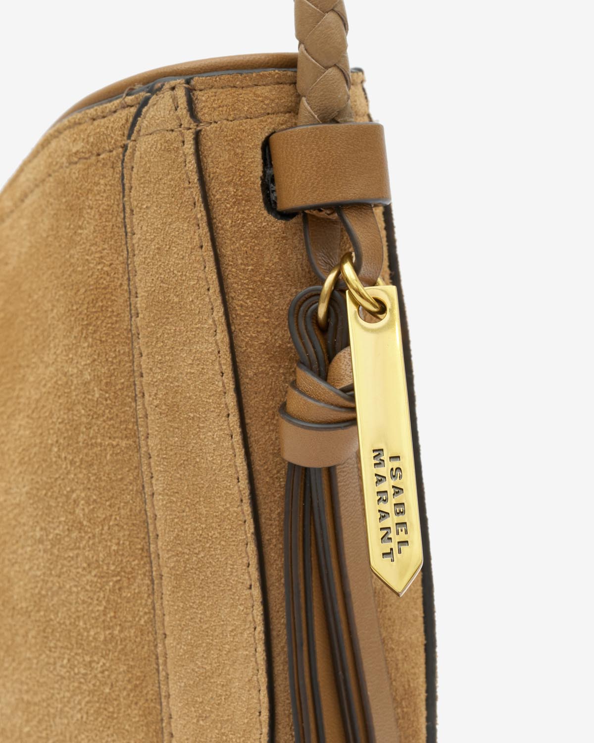 Tascheuette-schultertasche vigo aus veloursleder Woman Camel 6