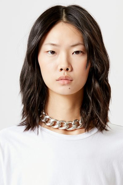 Oversized-kettenhalsreif links - Silber - Woman - 6
