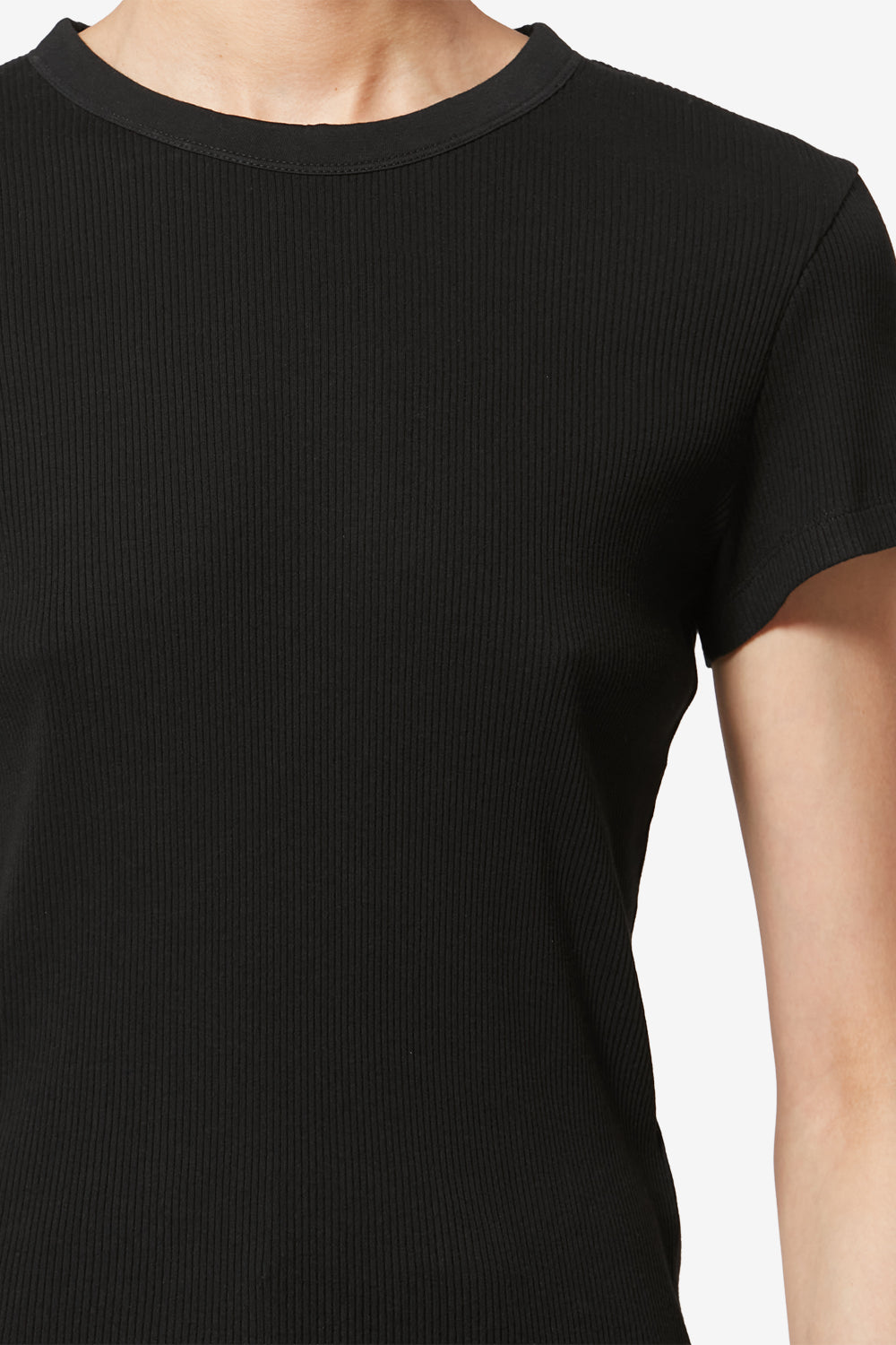 Taomi ribbed short-sleeve cotton t-shirt - Black - Woman - 3