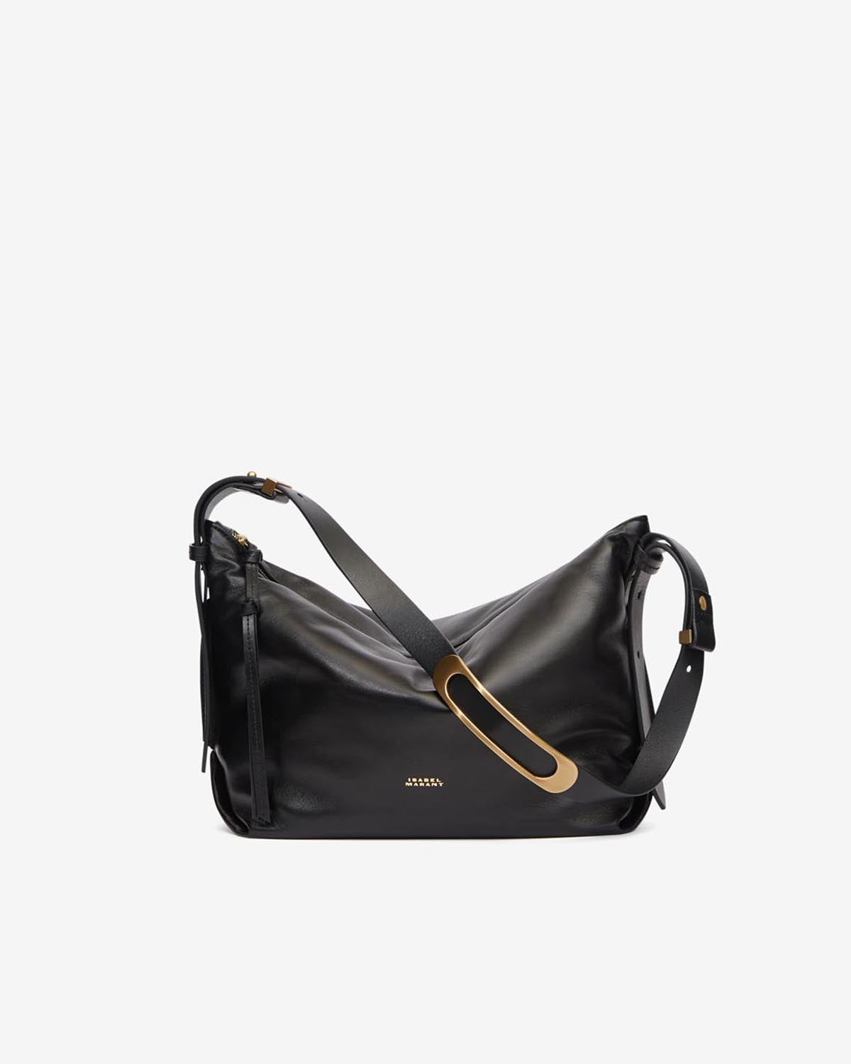 Borsa leyden da portare a spalla in pelle morbida  - Nero - Woman - 1