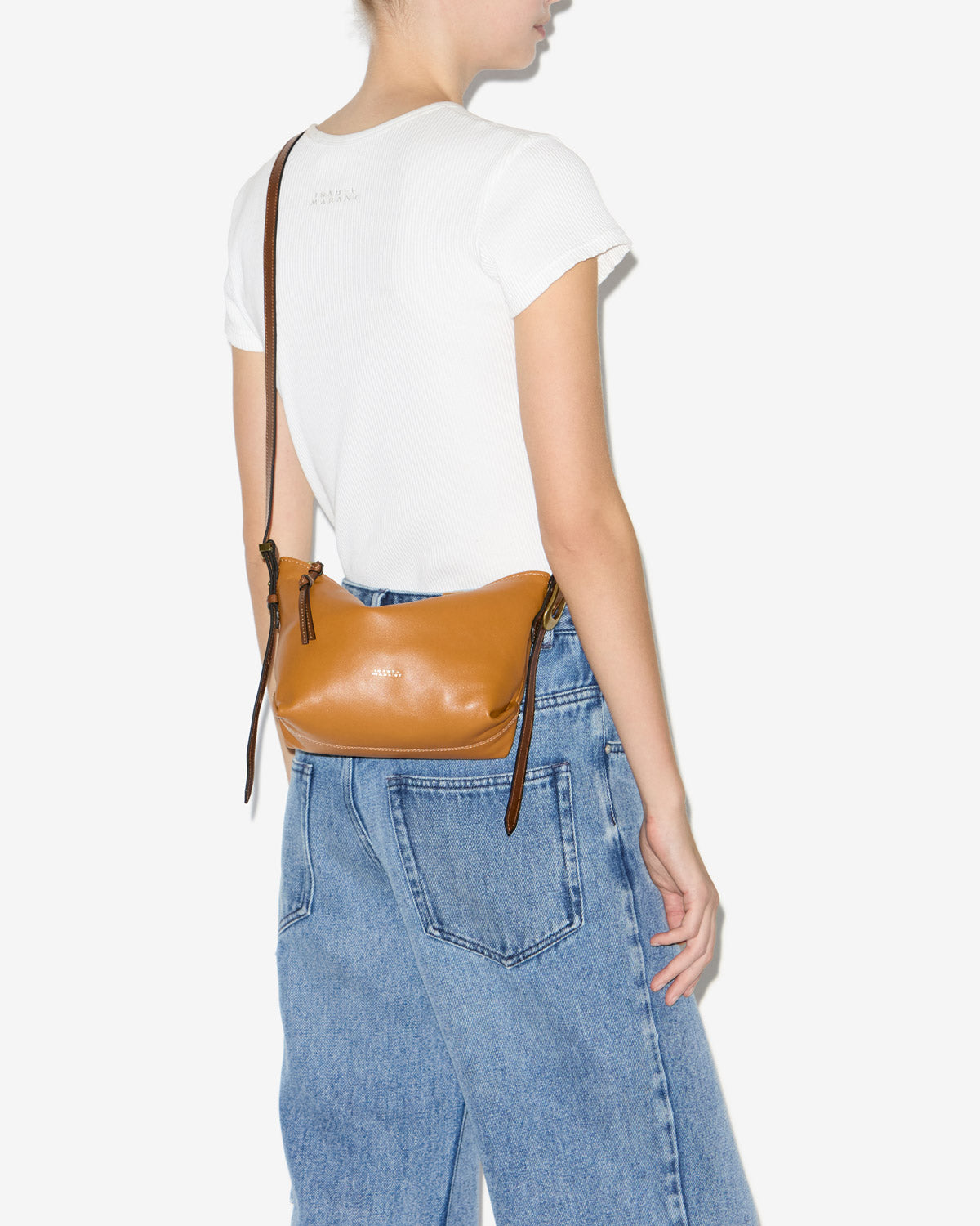 Leyden mini bag in lambskin leather - Cognac - Woman - 4