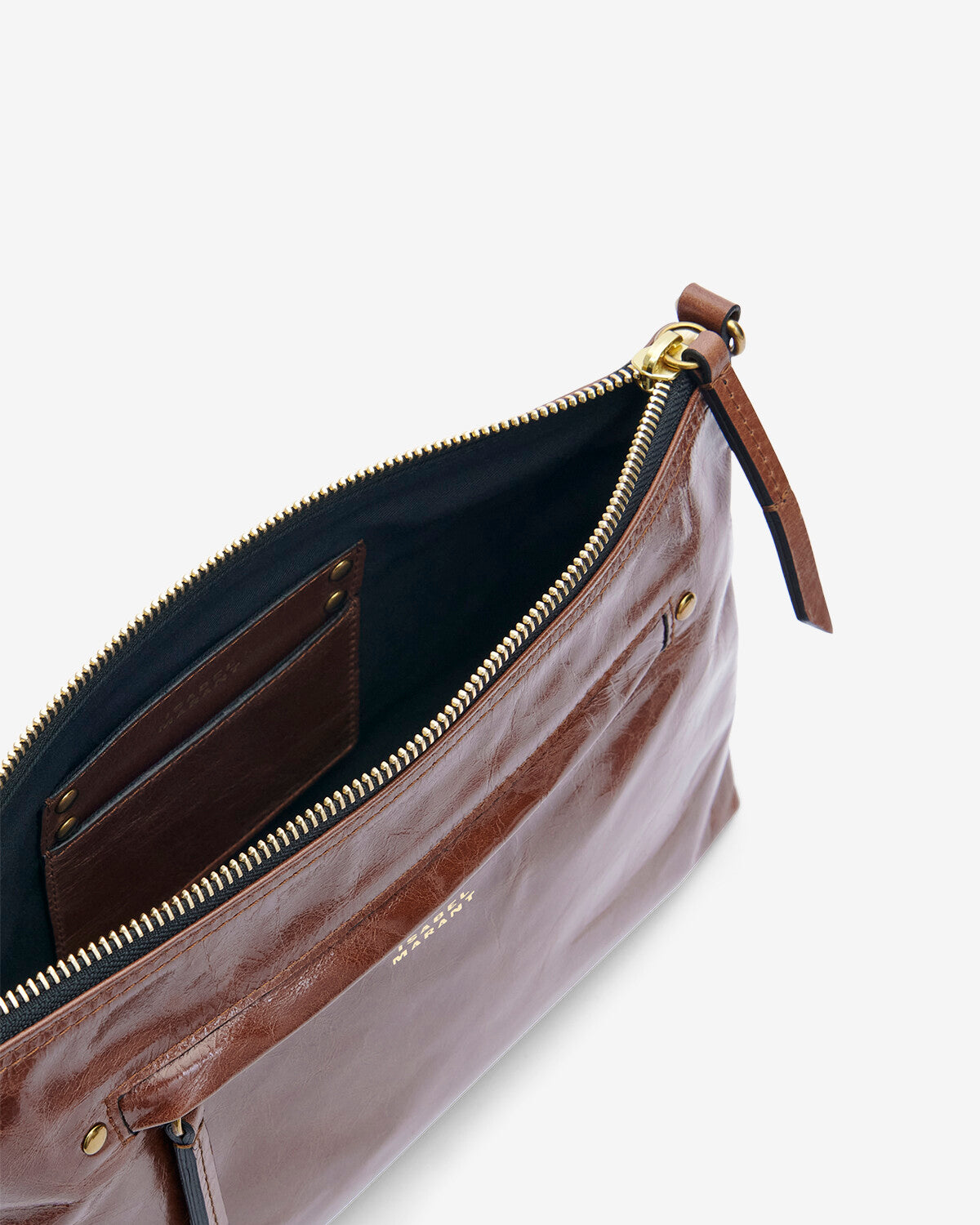 Nessah シャイニーレザー製 ショルダーバッグ - Chocolate - Woman - 2