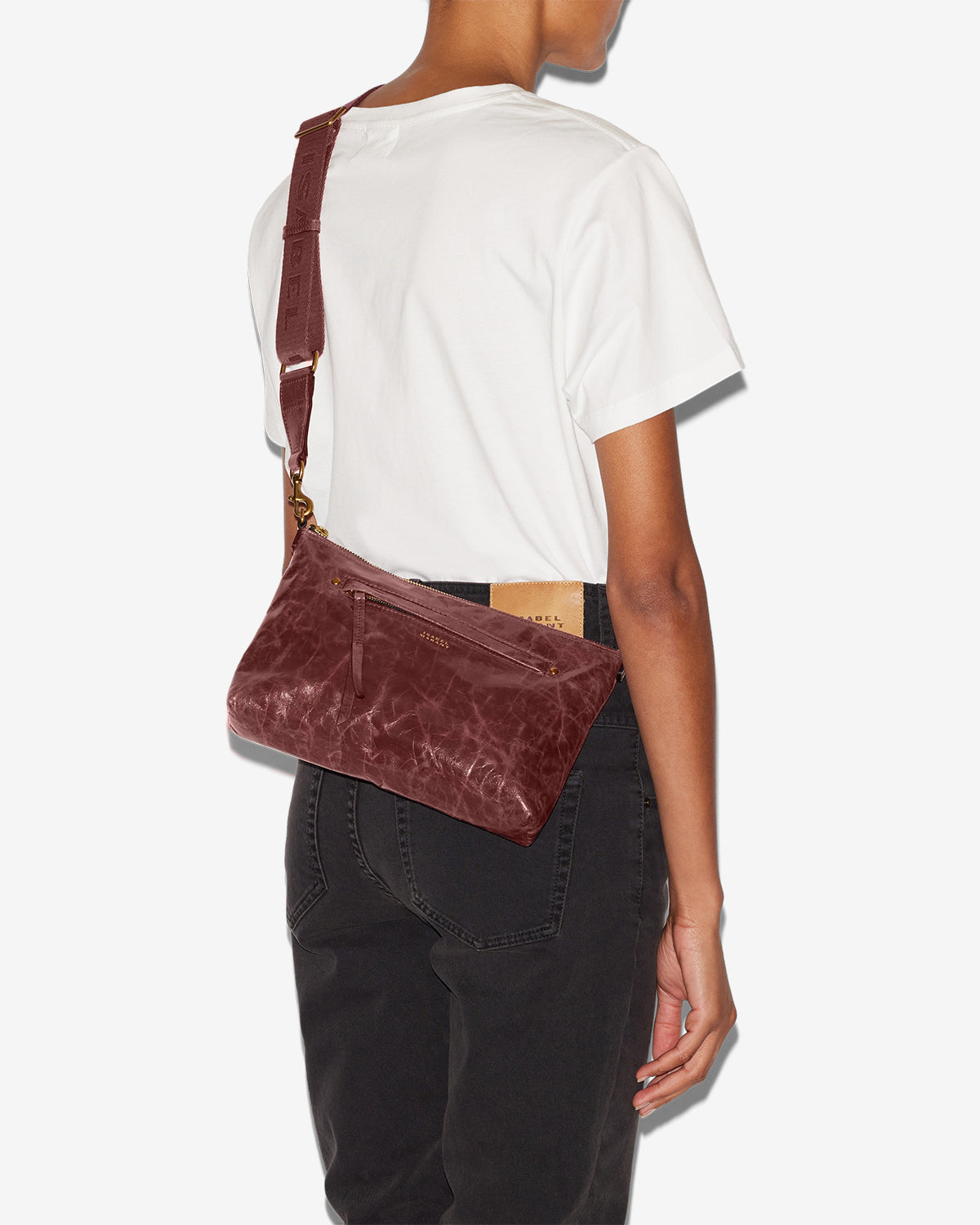 Bolso bandolera nessah de piel brillante - Grapefruit - Woman - 4