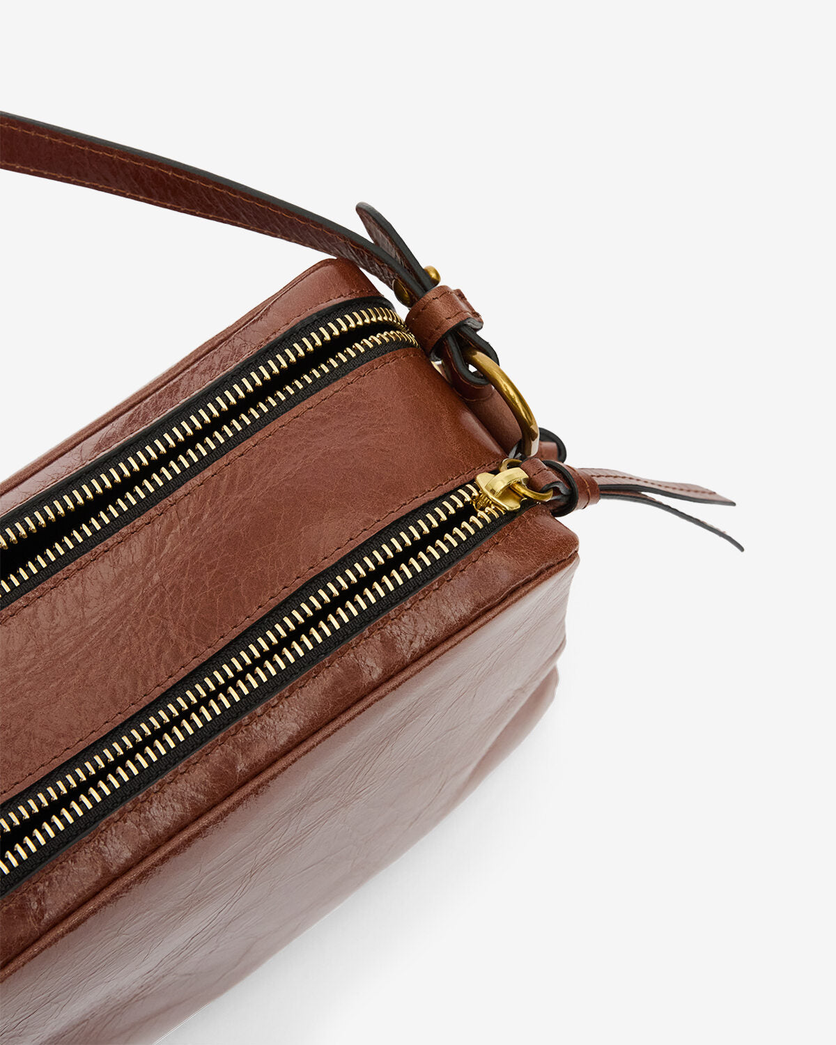 Tasche wardy aus glänzendem leder - Chocolate - Woman - 3