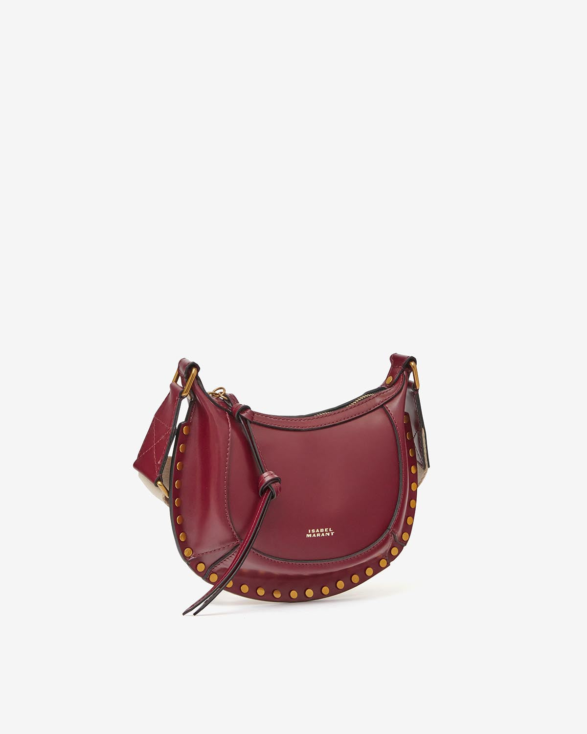 Umhängetasche mini moon aus kalbsleder - Bordeaux - Woman - 4