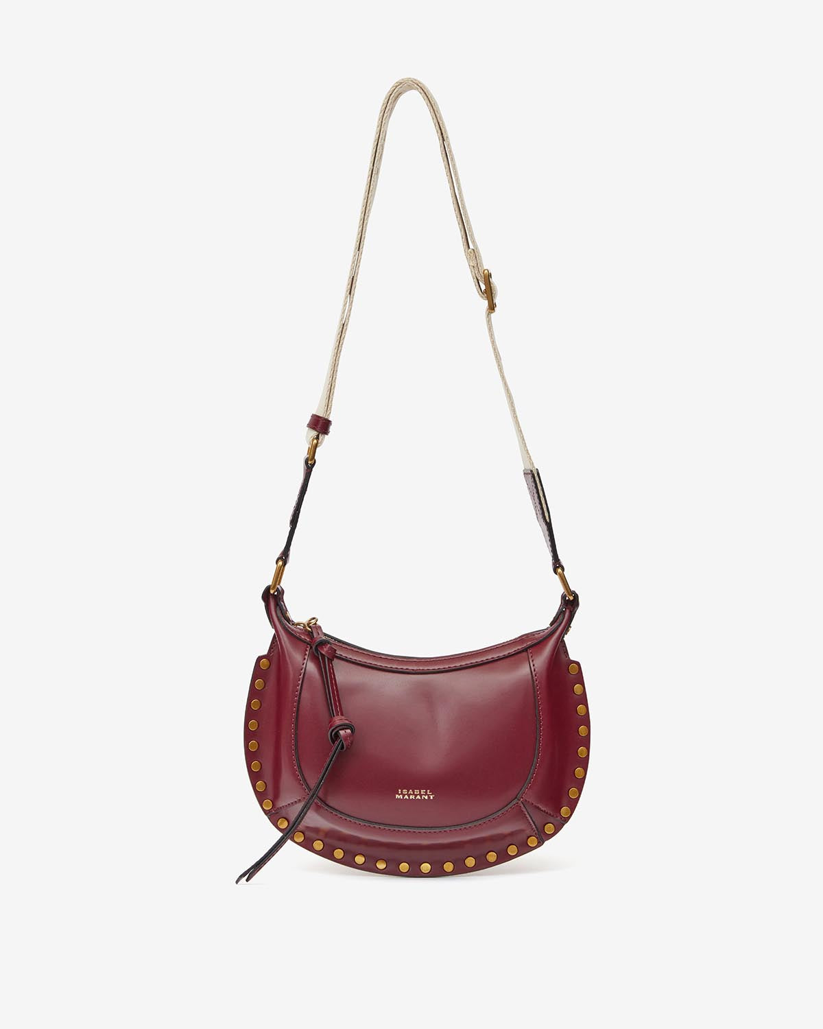 Umhängetasche mini moon aus kalbsleder - Bordeaux - Woman - 5