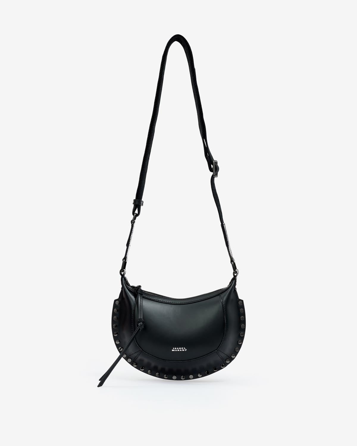 Baguette-schultertasche aus kalbsleder mini moon - Black-black - Woman - 5