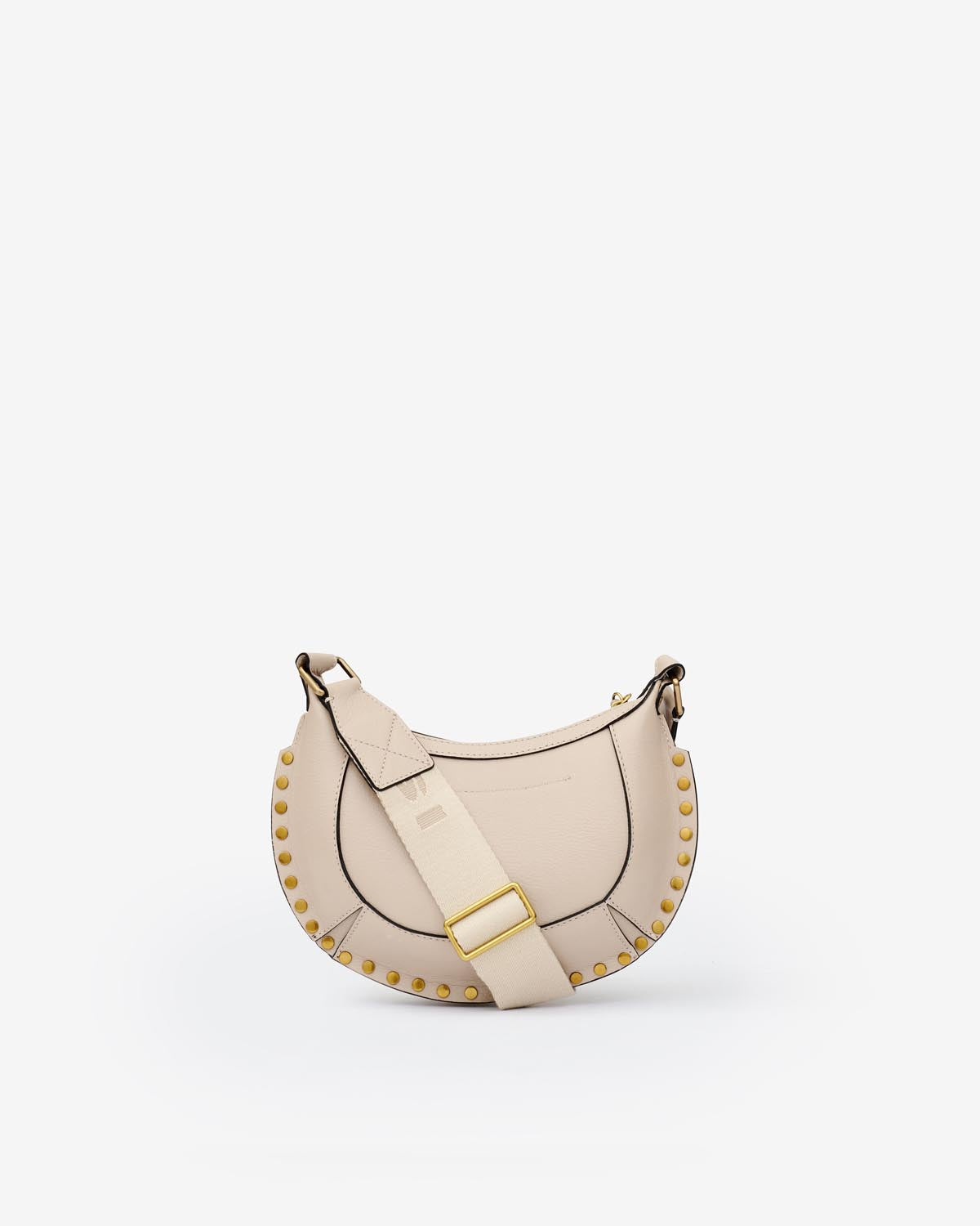 Borsa a spalla con borchie in pelle mini moon - Light beige - Woman - 3