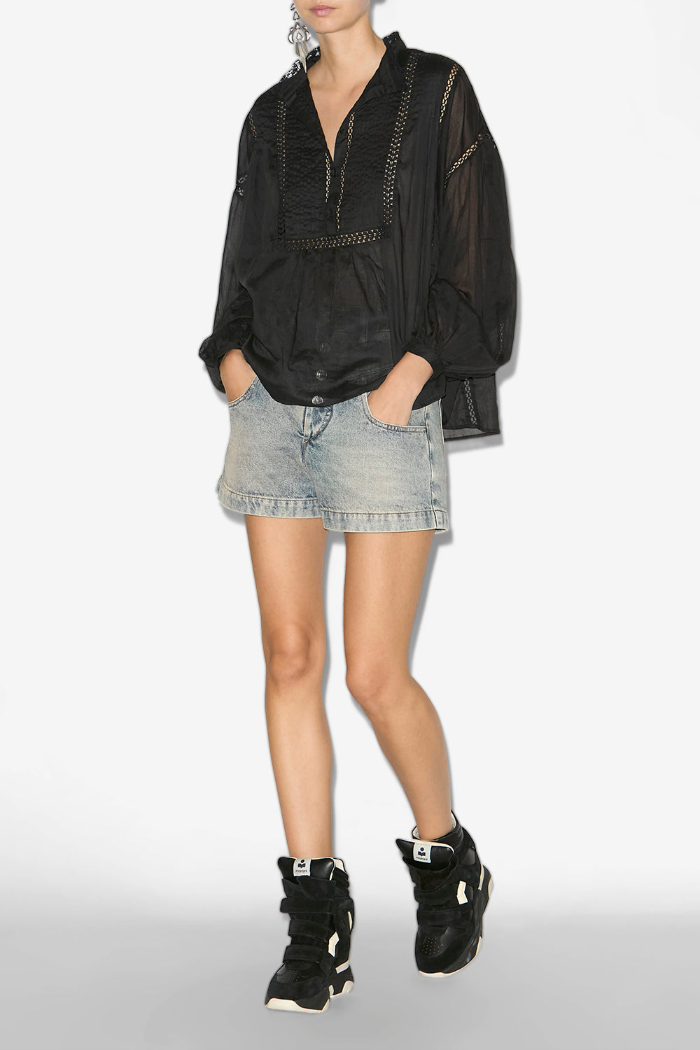 Balskee レザー ハイカット プラットフォームスニーカー - 黒 - Woman - 6