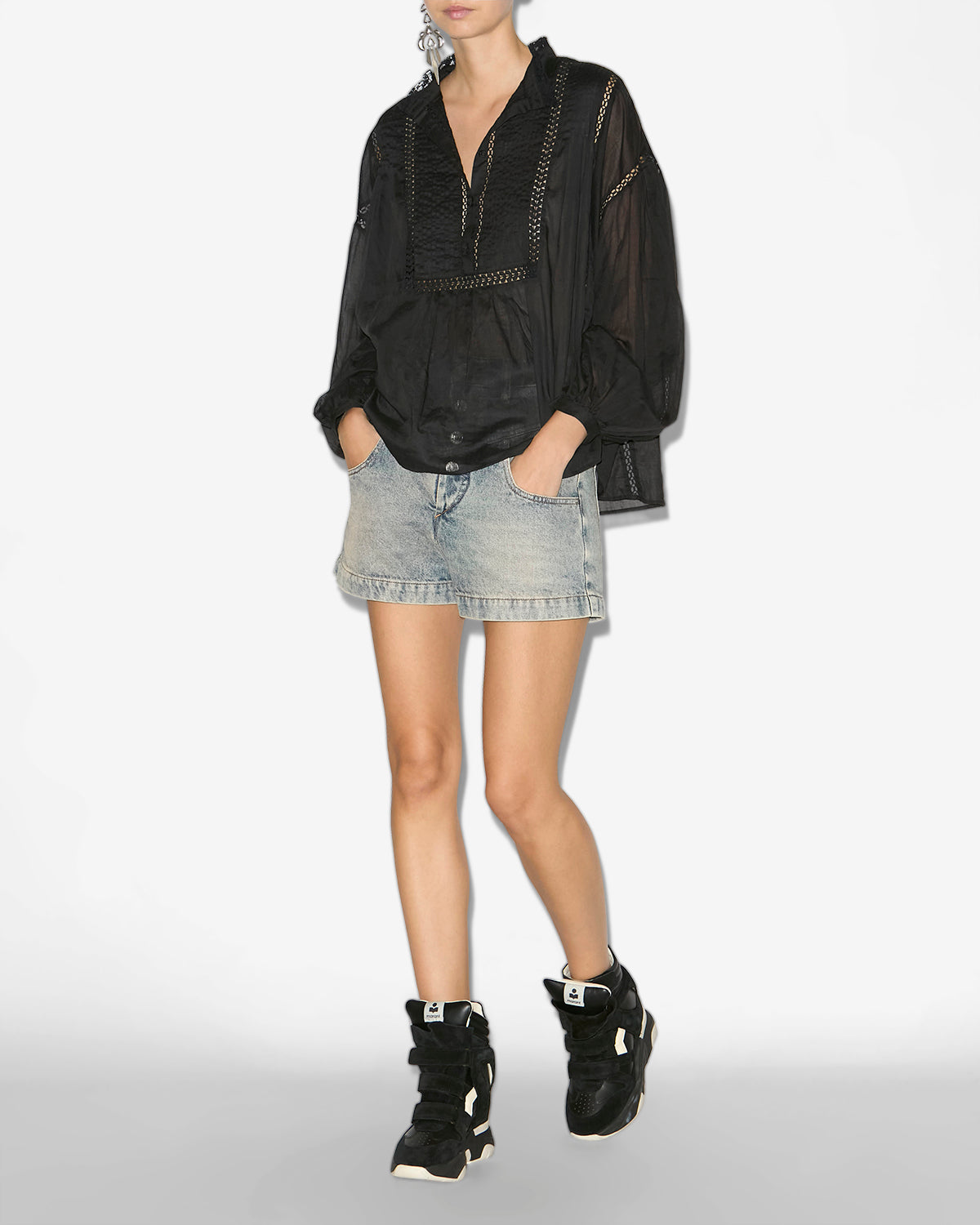 Balskee レザー ハイカット プラットフォームスニーカー - 黒 - Woman - 6