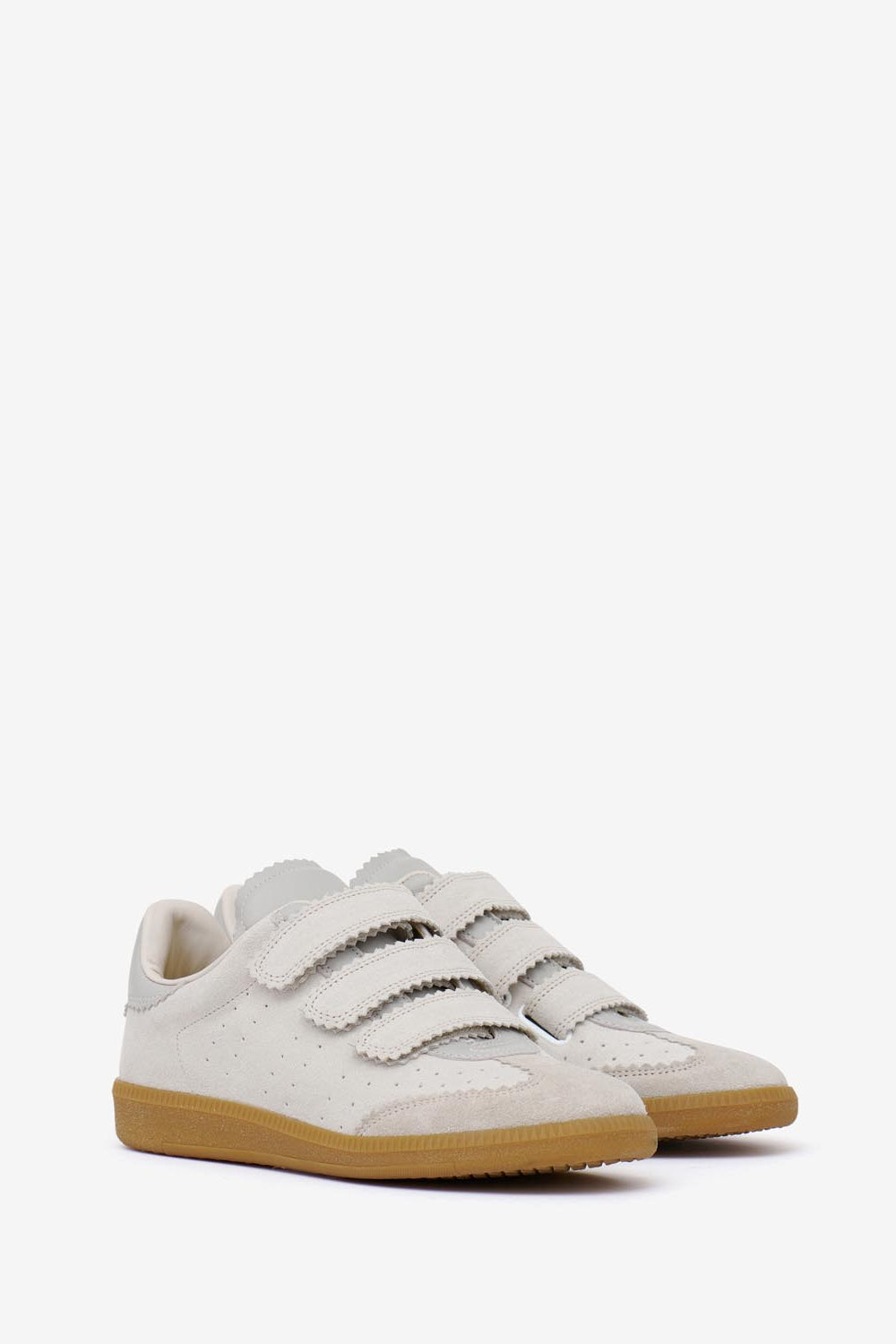 Sneakers beth basse in pelle di vitello scamosciata - Ecru - Woman - 3