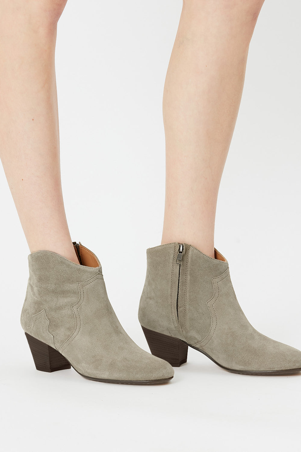 Dicker suede calfskin leather boots - Taupe - Woman - 4