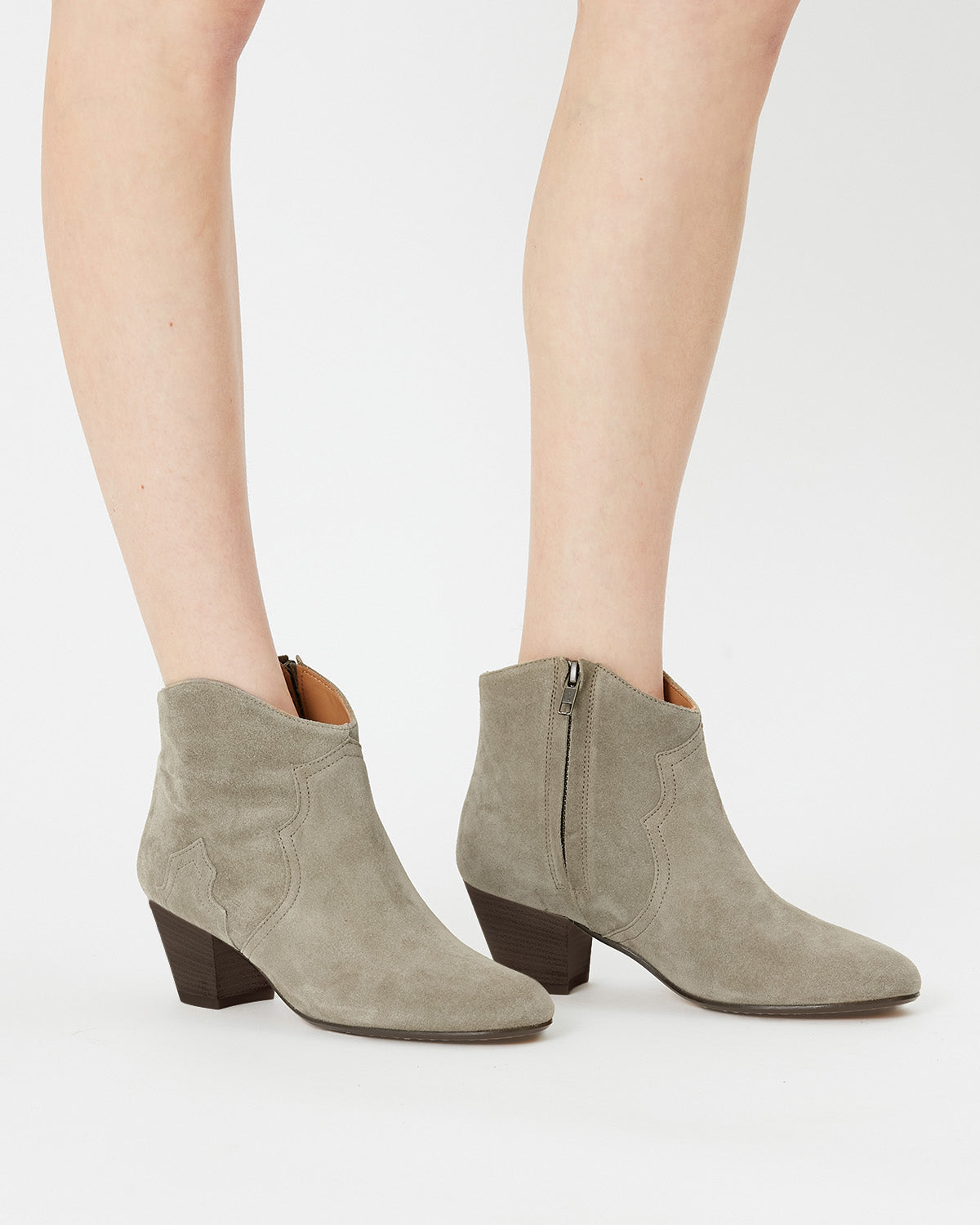 Dicker suede calfskin leather boots - Taupe - Woman - 4