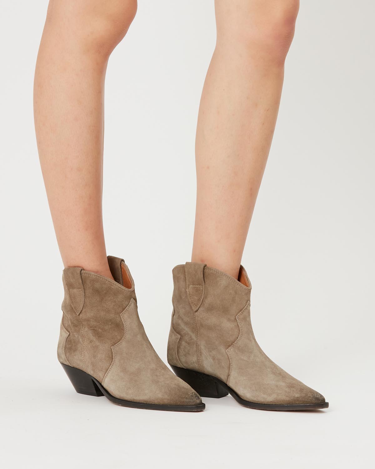 Dewina レザー アンクルブーツ 女性 taupe | ISABEL MARANT 公式サイト