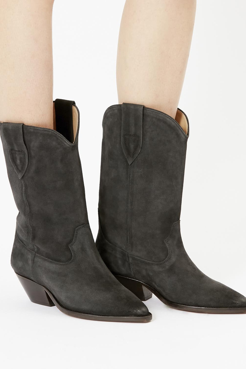 Cowboystiefel duerto aus kalbs-veloursleder - Schwarz gewaschen - Woman - 5
