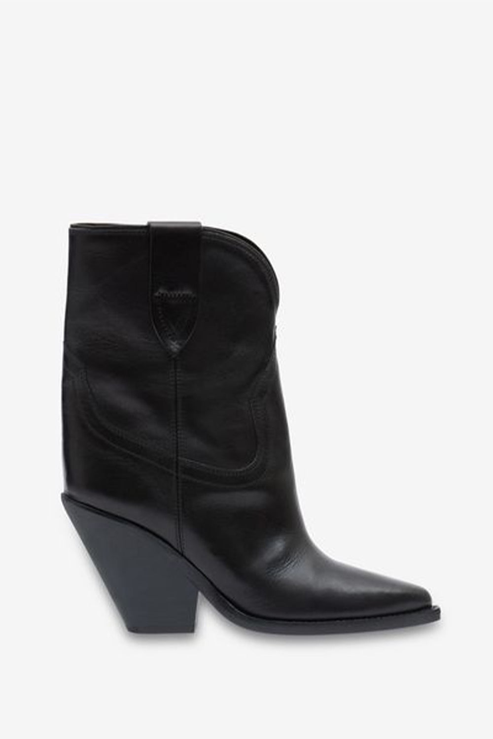 Stivali leyane da cowboy con tacco in pelle - Nero - Woman - 1