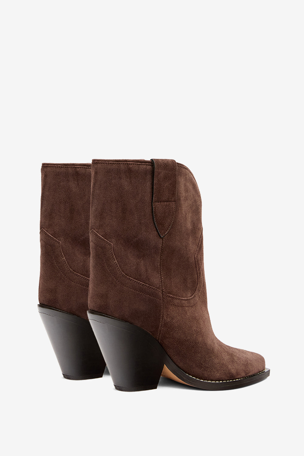 Stivali da cowboy con tacco leyane in pelle di vitello scamosciata - Chocolate - Woman - 2