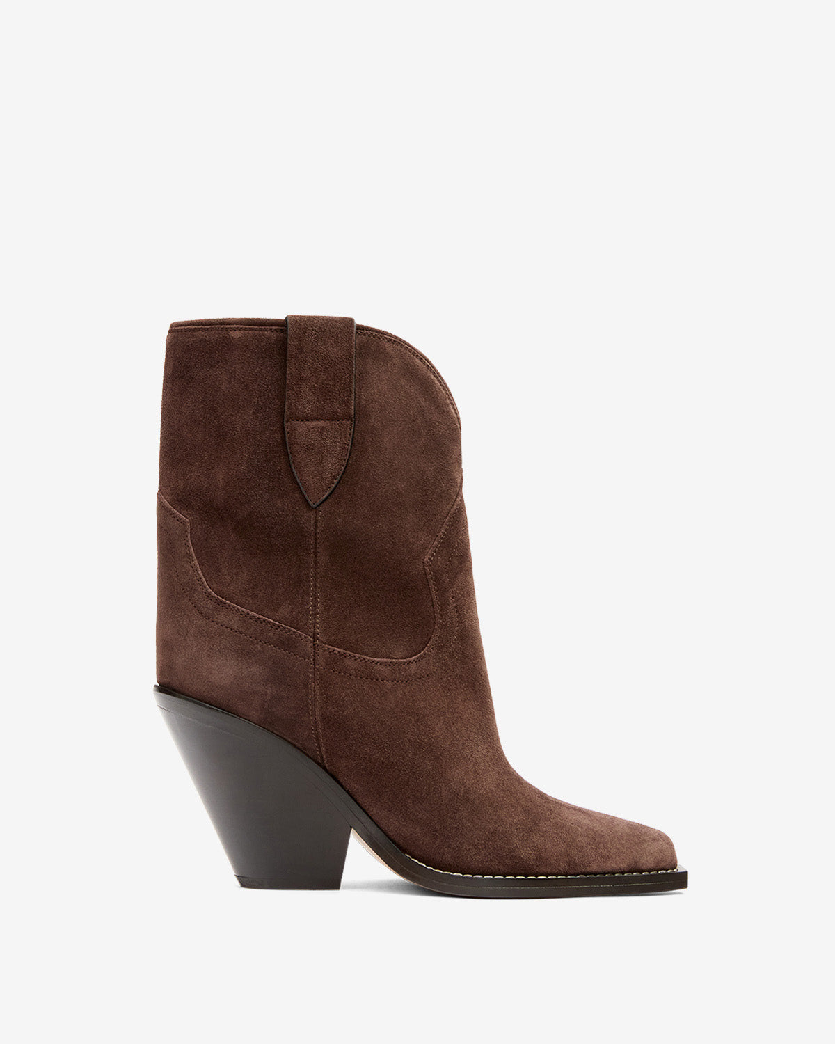 Stivali da cowboy con tacco leyane in pelle di vitello scamosciata - Chocolate - Woman - 1