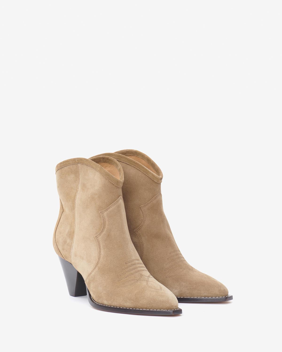 Botas bajas de piel de ante de becerro darizo Woman Taupe 2